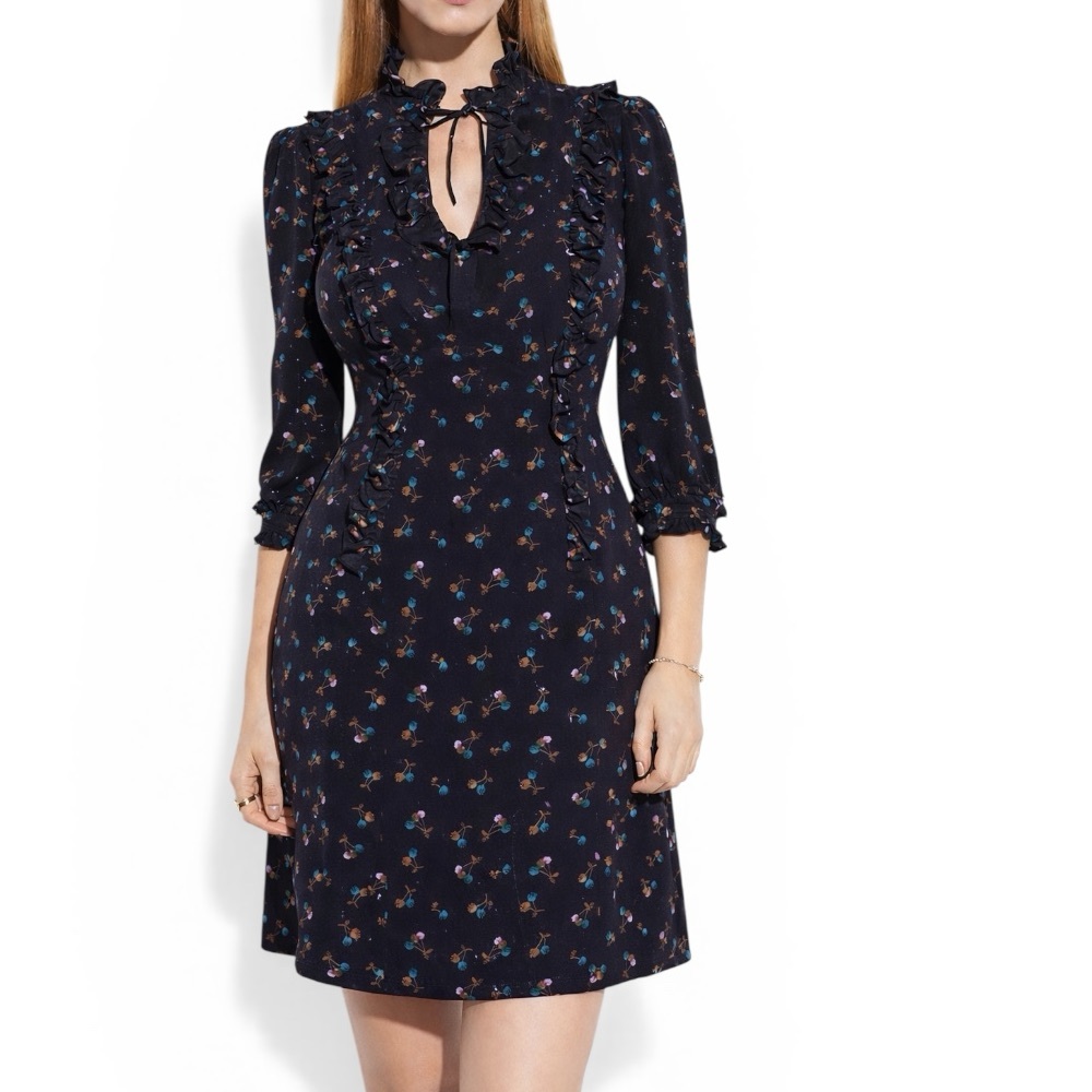 Coach 1941 silk “Black Cherry” Western Shirt Dress